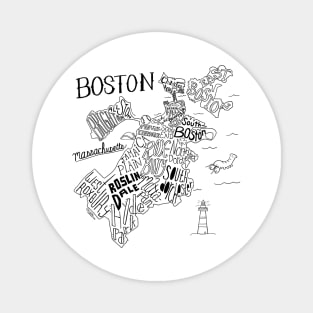 Boston Illustrated Map Magnet